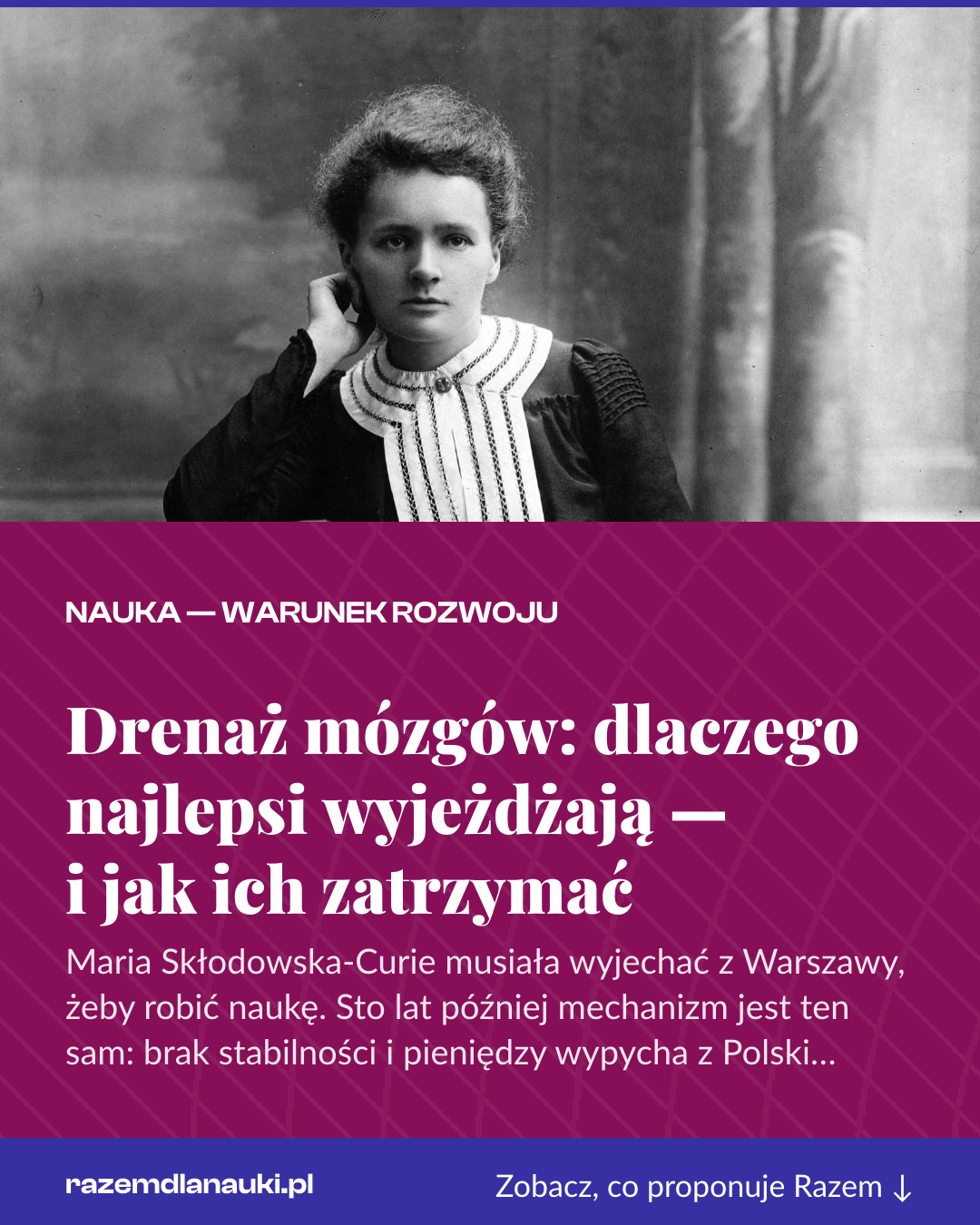 Grafika pionowa do udostępnienia: Drenaż mózgów: dlaczego najlepsi wyjeżdżają — i jak ich zatrzymać