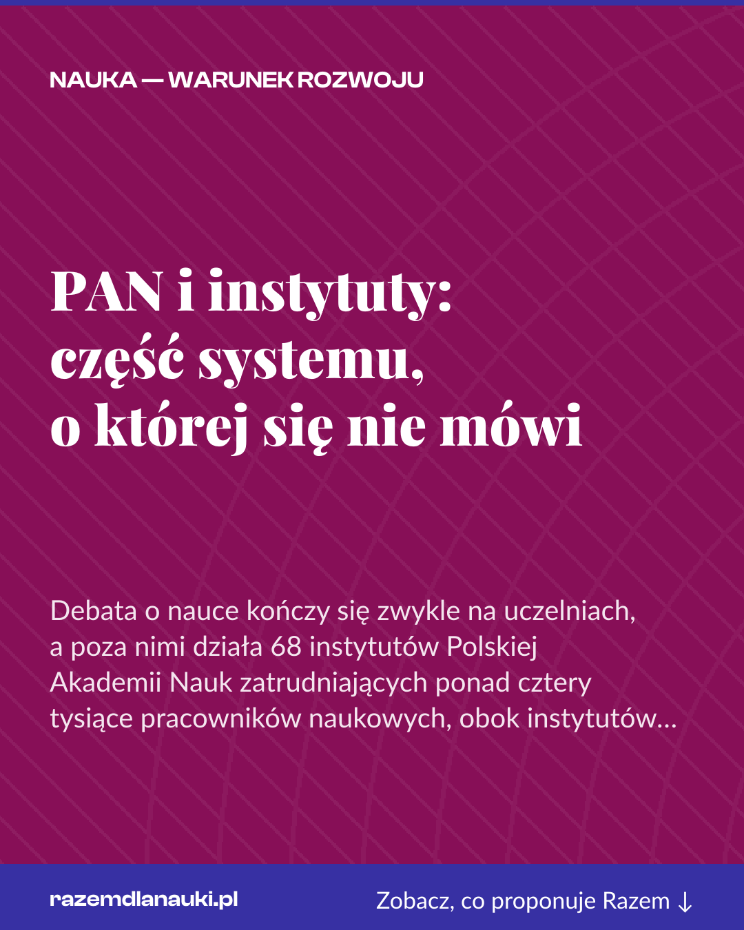 Grafika pionowa do udostępnienia: PAN i instytuty: część systemu, o której się nie mówi