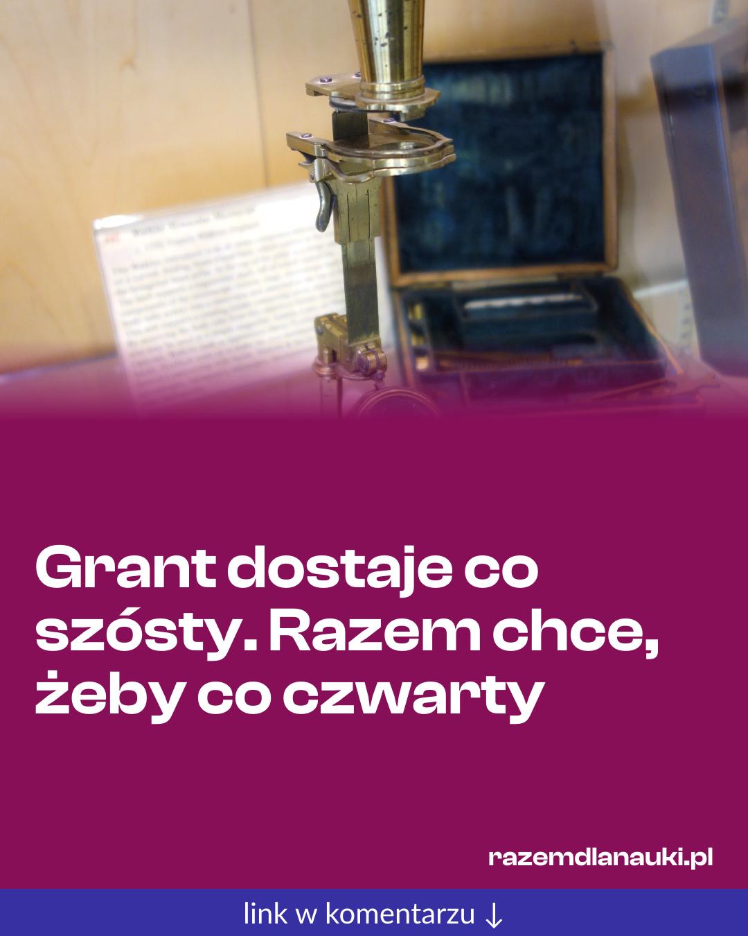Grafika do udostępnienia: Grant dostaje co szósty. Razem chce, żeby co czwarty